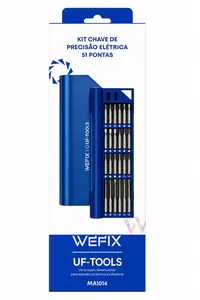 KIT CHAVE DE PRECISAO ELETRICA 51 PONTAS COM BITS MAGNETICOS WEFIX